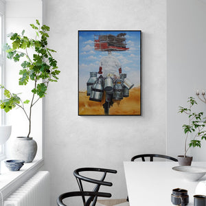 In-situ view of Anil Kumar Bodwal's 'Dream' painting in a room