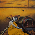 Dream City 3 by Uttam Bhattacharya, Original Acrylic Figurative Painting on Canvas, Large Vertical Wall Art