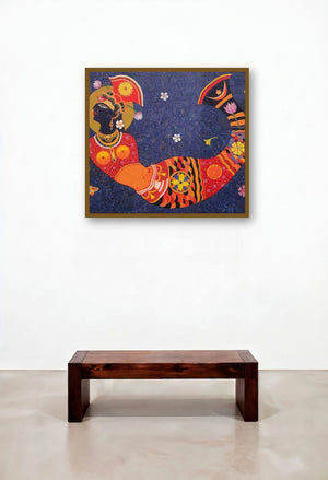 Dream Girl 1 by artist Bhaskar Lahiri displayed in a Rustic Executive Office