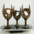 Figurative sculpture titled 'Dream Glasses', 11x16x10 inches, by artist Dilip Paul on Bronze, Aluminium