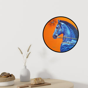 In-situ view of Sanket Sawant's 'Dream Horse 2 (Celestial Steed)' painting in a room