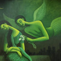 Figurative acrylic painting titled 'Dream Love 2', 30x36 inches, by artist Uttam Bhattacharya on Canvas