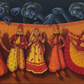 'Dream Moments 2' figurative acrylic painting by artist Uttam Bhattacharya, 42x72 inch, on canvas