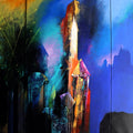 Dream To Reality' contemporary acrylic painting by artist Pradip Sengupta, 57x83 inch, on canvas