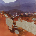 Dreamful Spiti 2' landscape watercolor painting by artist Prashant Prabhu, 20x16 inch, on paper board