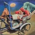 Figurative acrylic painting titled 'Dreaming For Bread', 36x48 inches, by artist Shyamsundar Achary on Canvas