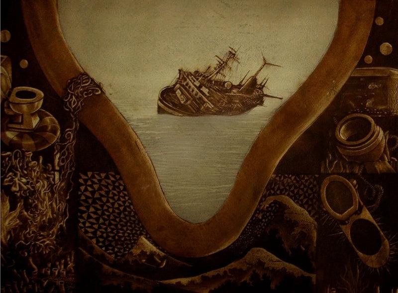 contemporary printmaking titled 'Dreamy Bathroom', 13x20 inches, by artist Jyotirmay Dalapati on Paper