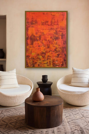 Dripping Orange (Cascade of Citrus) by artist Sanjay Akolikar displayed in a Curated gallery