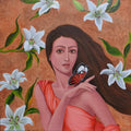 Figurative acrylic painting titled 'Dulcet Dream 3', 24x24 inches, by artist Vani Chawla on Canvas