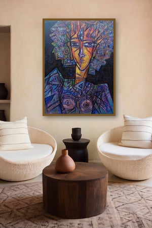 Durga (Cosmic Muse) by artist Rupchand Kundu displayed in a Contemporary Exhibition gallery