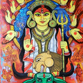 Durga The Shakti' religious acrylic painting by artist Arjun Das, 48x36 inch, on canvas