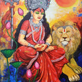 Durga The Shakti' religious acrylic painting by artist Arjun Das, 60x42 inch, on canvas