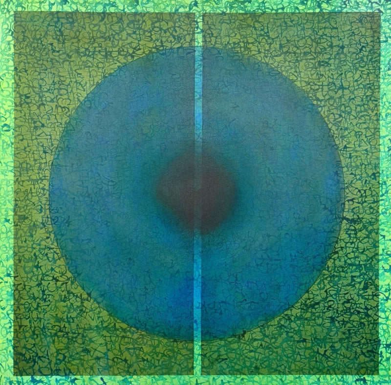 Early Light' contemporary mixed-media painting by artist Pradeep Ahirwar, 48x48 inch, on canvas