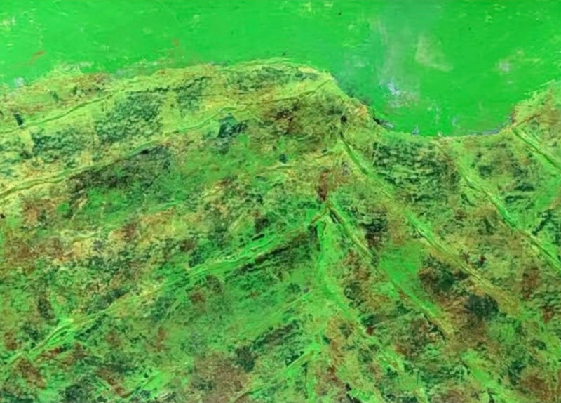 'Earth Veins 3' landscape acrylic painting by artist Makarand Rane, 11x13 inch, on paper