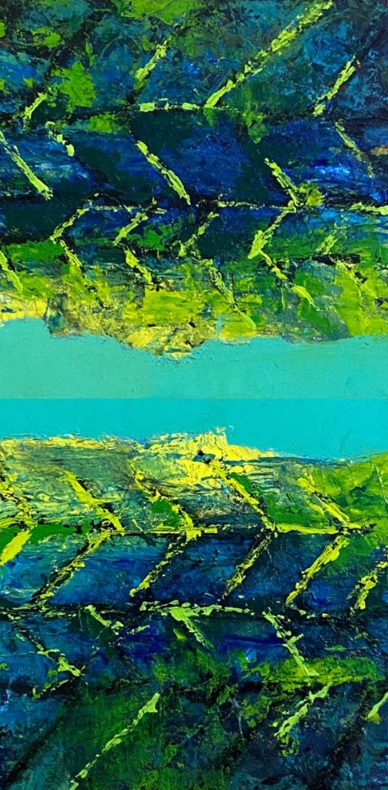Blue Green Paintings | Buy Abstract Blue Green Wall Art on Canvas