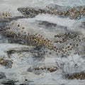 Nature mixed media titled 'Ebb And Flow', 27x64 inches, by artist Veena Advani on Canvas
