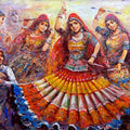 Figurative acrylic painting titled 'The Echoes Of Celebration', 40x60 inch, by artist Ranjit Sarkar on Canvas