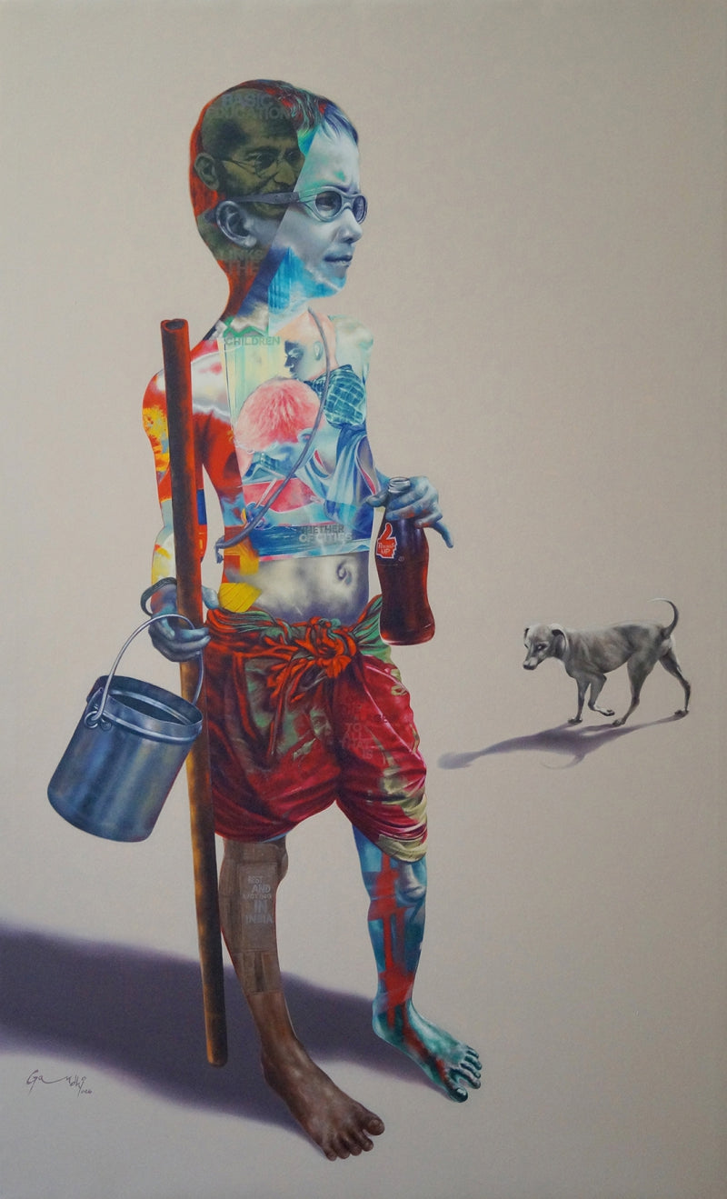 Echoes In The Dust' figurative oil painting by artist Steven Gandhi, 60x36 inch, on canvas