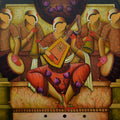 Echoes Of The Infinite' figurative acrylic painting by artist Anupam Pal, 60x72 inch, on canvas