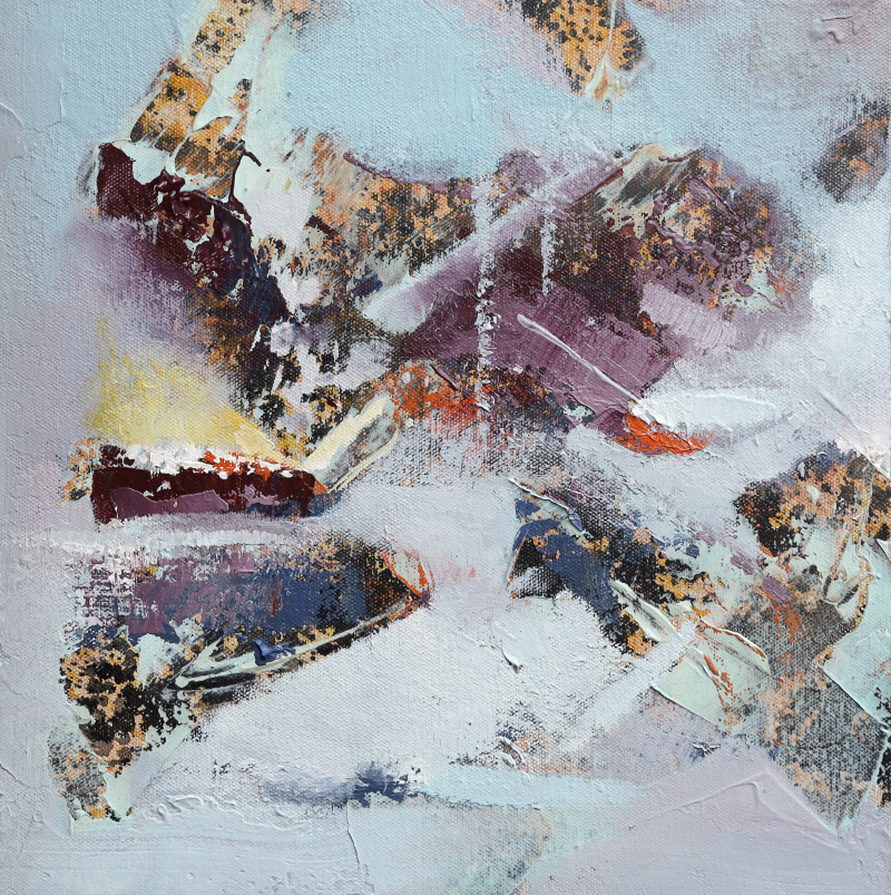 Echoes In Motion' abstract acrylic painting by artist Dilip Mali, 12x12 inch, on canvas
