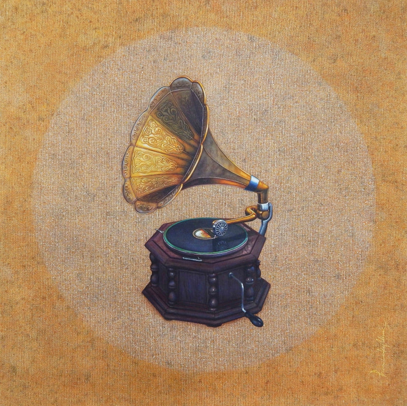 Echoes Of The Past 1' still-life acrylic painting by artist Pradeep Unni, 24x24 inch, on canvas