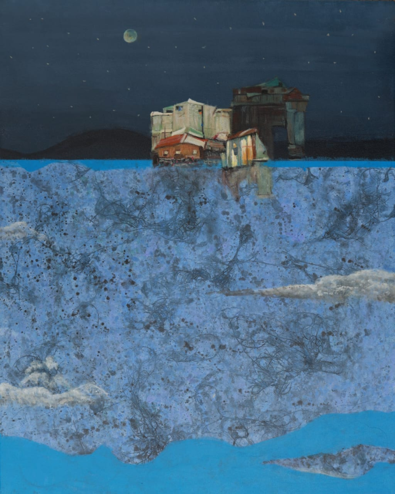 Echos Of Habitat 10' contemporary acrylic painting by artist Jigisha Mulaye, 30x24 inch, on canvas