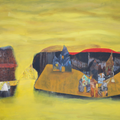Echos Of Habitat 18' contemporary acrylic painting by artist Jigisha Mulaye, 24x30 inch, on canvas