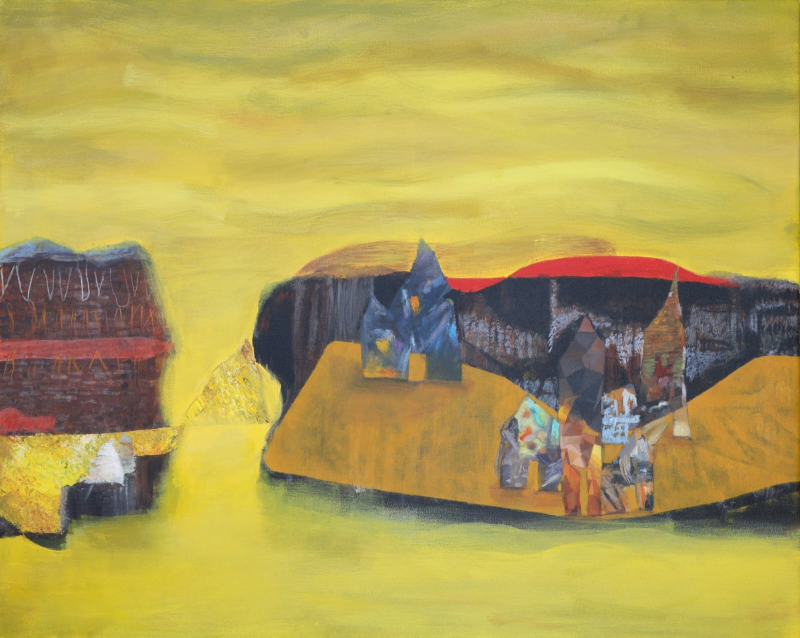 Echos Of Habitat 18' contemporary acrylic painting by artist Jigisha Mulaye, 24x30 inch, on canvas