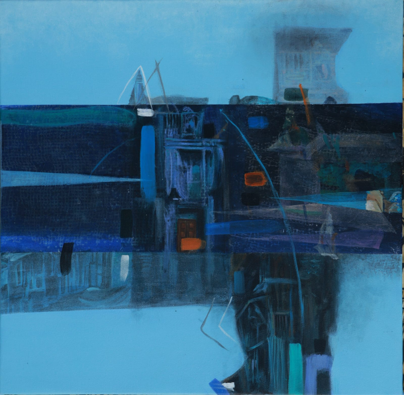 Echos Of Habitat 7' contemporary acrylic painting by artist Jigisha Mulaye, 24x24 inch, on canvas