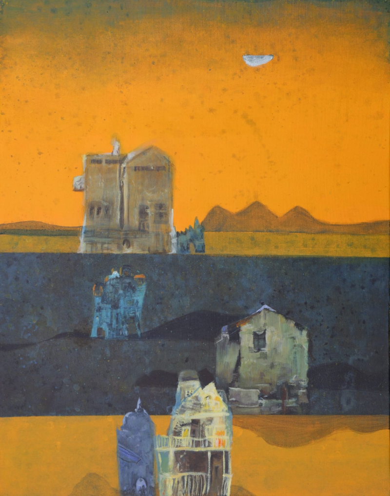 Echos Of Habitat 9' contemporary acrylic painting by artist Jigisha Mulaye, 30x24 inch, on canvas