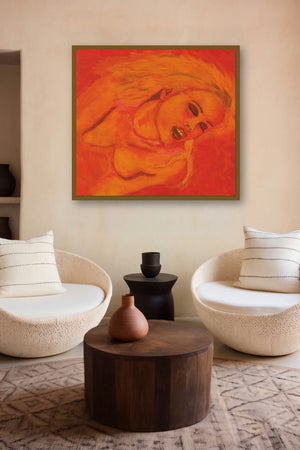 Ecstacy (Crimson Contemplation) by artist SIMON MASON displayed in a Curated gallery