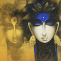 Ecstasy' religious acrylic-charcoal painting by artist Somnath Bothe, 30x36 inch, on canvas