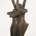 Figurative sculpture titled 'Ecstatic Mood', 15x7x6 inches, by artist Renu Khandelwal on Bronze
