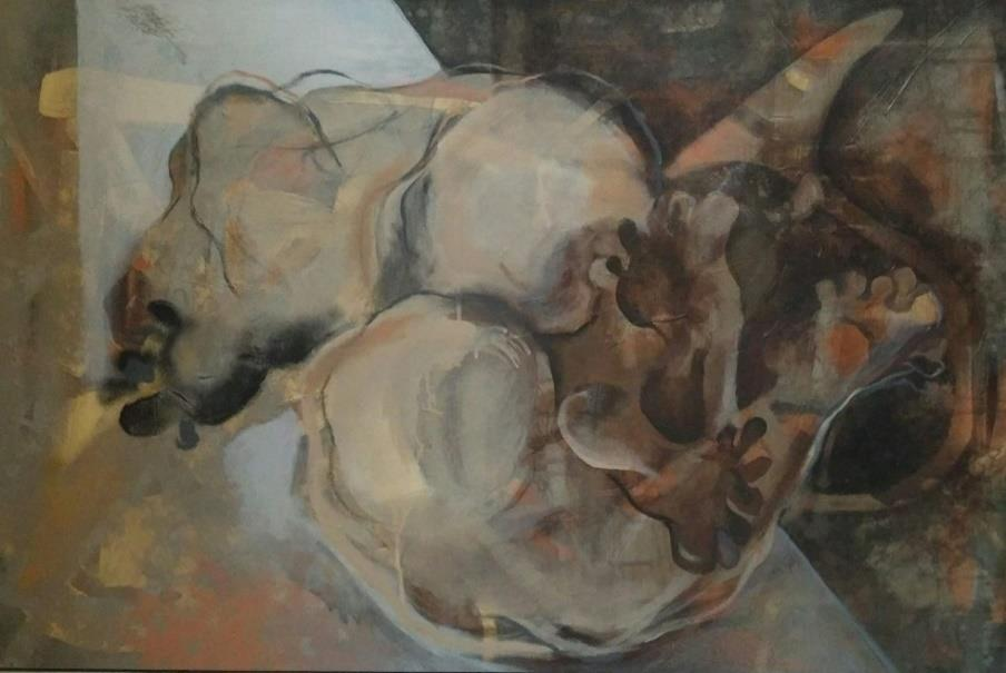 Edge' contemporary acrylic painting by artist Rasana Bhardwaj, 24x30 inch, on canvas