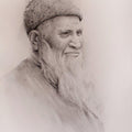 Portrait charcoal drawing titled 'Edhi', 20x14 inches, by artist Sundeep Kumar on Paper