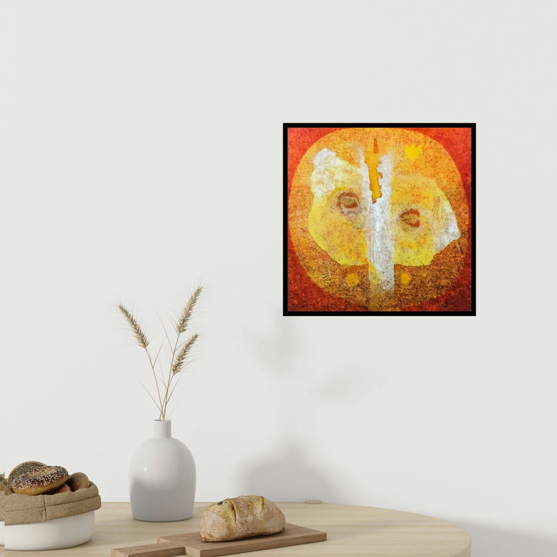 In-situ view of Ajay Meshram's 'Ekadanta (Cosmic Consciousness)' painting in a room