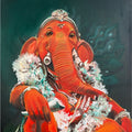 Ekdant' religious oil painting by artist Nilesh Gavale, 28x24 inch, on canvas