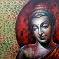 Religious acrylic painting titled 'Element Of Nature', 34x44 inches, by artist Sudhir Meher on Canvas