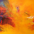 Abstract acrylic painting titled 'Elements 1', 35x59 inches, by artist Ranjit Singh Kurmi on Canvas