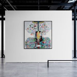 In-situ view of Sunil Yadav's 'Elements Of Nature 1 (A Tapestry of Life)' painting in a room