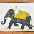 Elephant With A Mahout' figurative miniature Traditional Art by artist Unknown, 10x13 inch, on paper