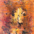 Ember Cathedral' abstract acrylic painting by artist Dilip Mali, 48x36 inch, on canvas
