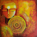 Religious acrylic painting titled 'Emerging Budhha 1', 24x24 inches, by artist NITU CHHAJER on Canvas