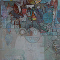 Emerging Echoes 10' abstract acrylic painting by artist Rajesh Kumar Singh, 36x30 inch, on canvas