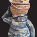 'Emoji 2' figurative Ceramic sculpture by artist Pintu Biswas, 11x9 inch, on ceramic