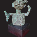 'Emoji' figurative Bronze sculpture by artist Pintu Biswas, 11x10 inch, on bronze