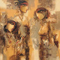 'Emotions 1' figurative acrylic painting by artist Rajendra Dixit, 32x32 inch, on canvas