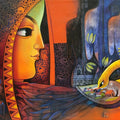Enchant 2' figurative acrylic painting by artist Sanjay Tandekar, 30x40 inch, on canvas