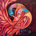 Enchant 4' figurative acrylic painting by artist Sanjay Tandekar, 17x17 inch, on canvas