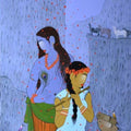 Religious acrylic painting titled 'Enchanting', 48x24 inches, by artist Sanjay M Khochare on Canvas
